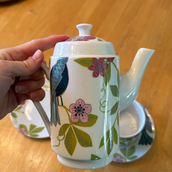 NWT World Market Blue Bird Tea Set for Two - Picture 5 of 6